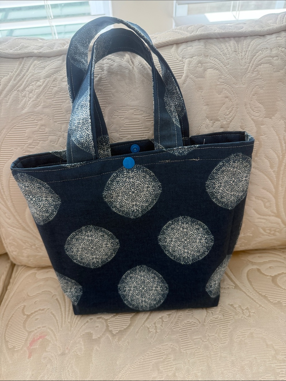 Navy Printed Canvas Mini Tote Bag - Everyday Carry
